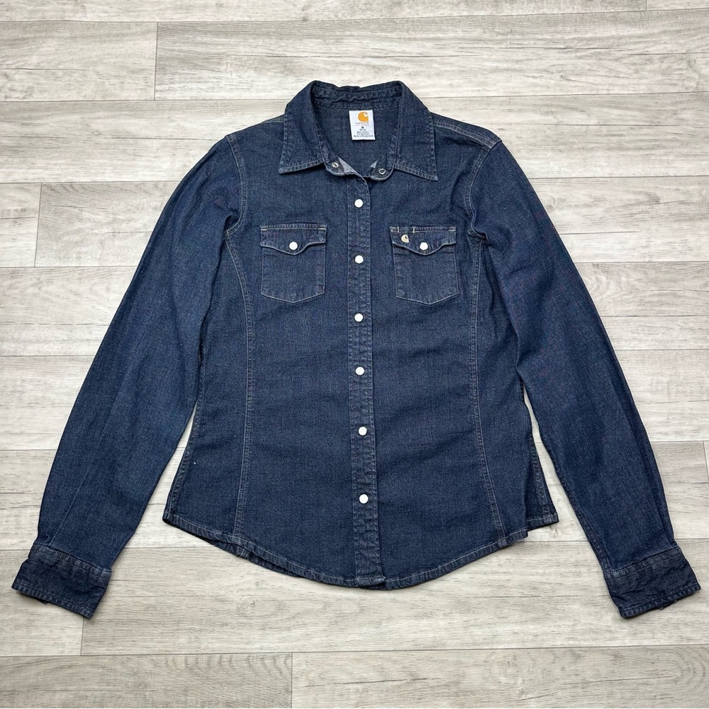 Vintage Carhartt Women’s Denim Pearl Snap Shirt